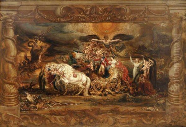 The Triumph of the Duke of Wellington (sketch) Oil Painting by James Ward