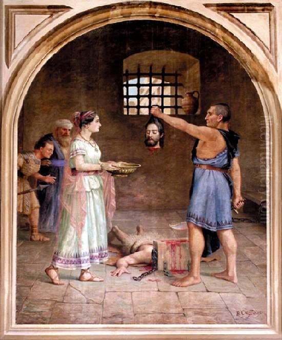 Degolacao de Sao Joao Batista Oil Painting by Benedito Calixto