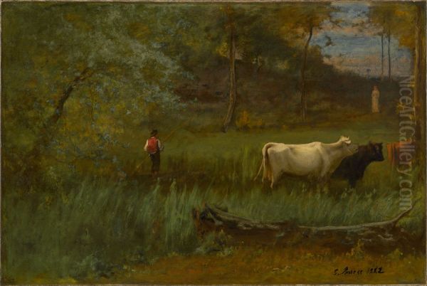 A Pastoral Oil Painting by George Inness