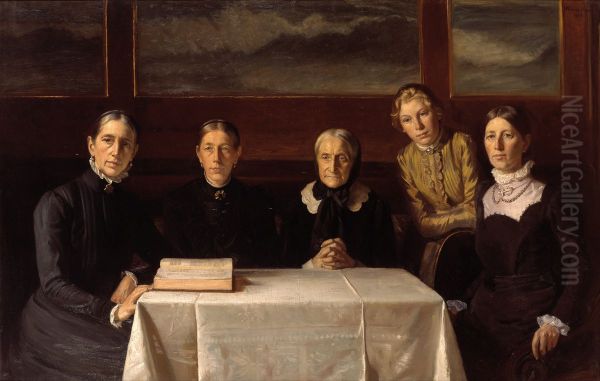 Christmas Day 1900 Oil Painting by Michael Peter Ancher