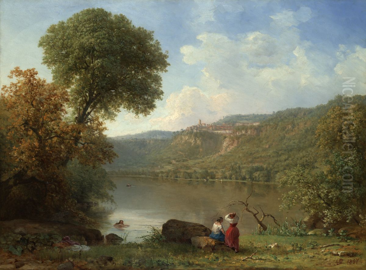 Lake Nemi Oil Painting by George Inness Lake Nemi Oil Painting by George Inness