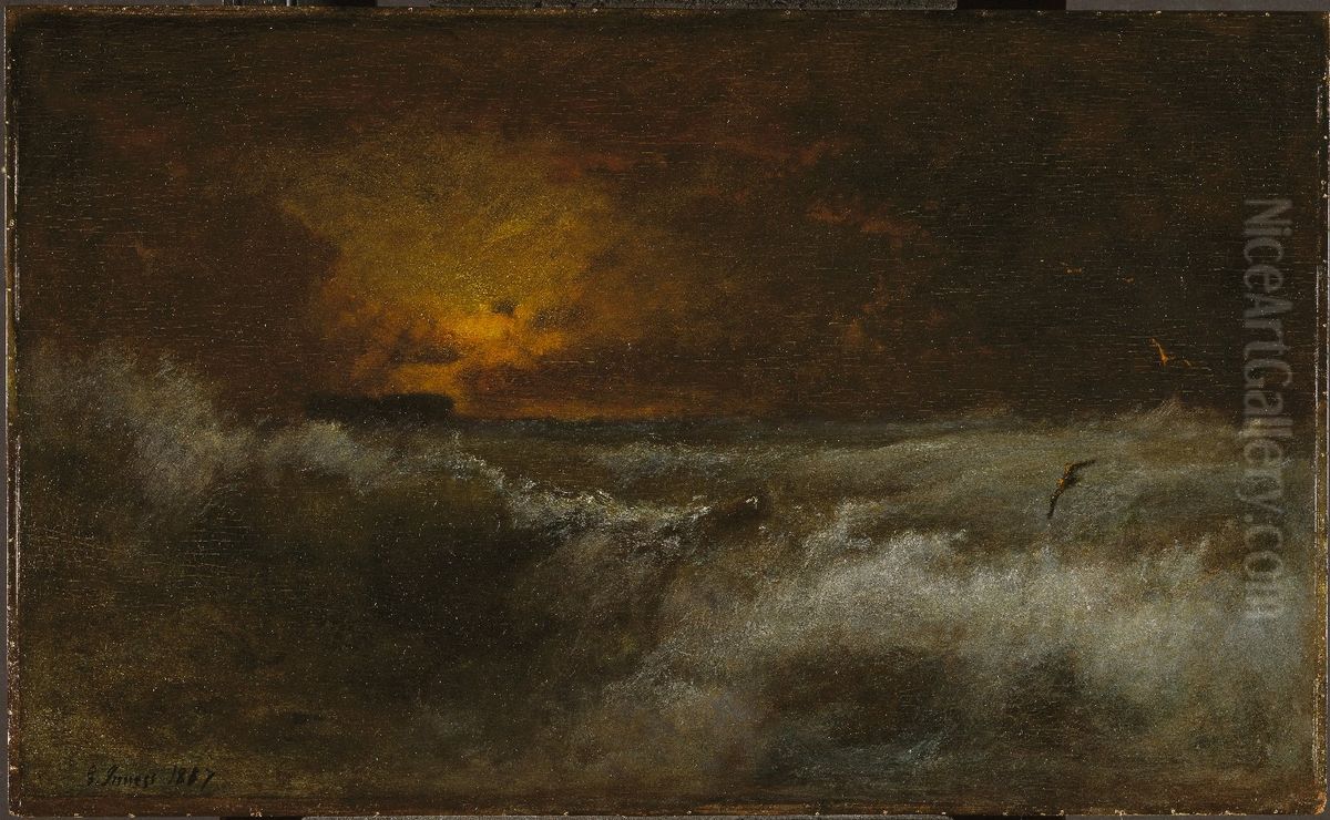 Sunset over the Sea Oil Painting by George Inness