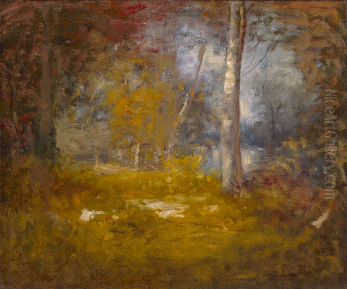 Woodland Pool Oil Painting by George Inness