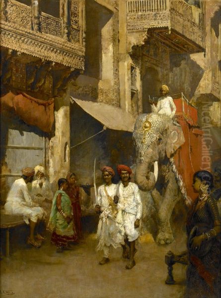 Promenade on an Indian Street. Oil Painting by Edwin Lord Weeks