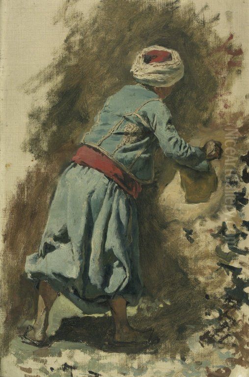 Study of a Moor in Blue Oil Painting by Edwin Lord Weeks