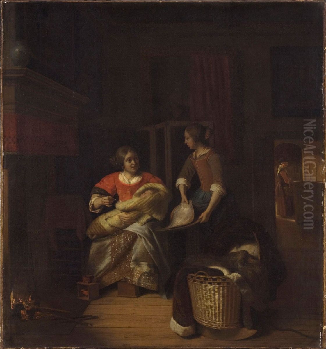 Licensing.cestina|English|francais|makedonski|Nederlands|+/- Oil Painting by Pieter De Hooch
