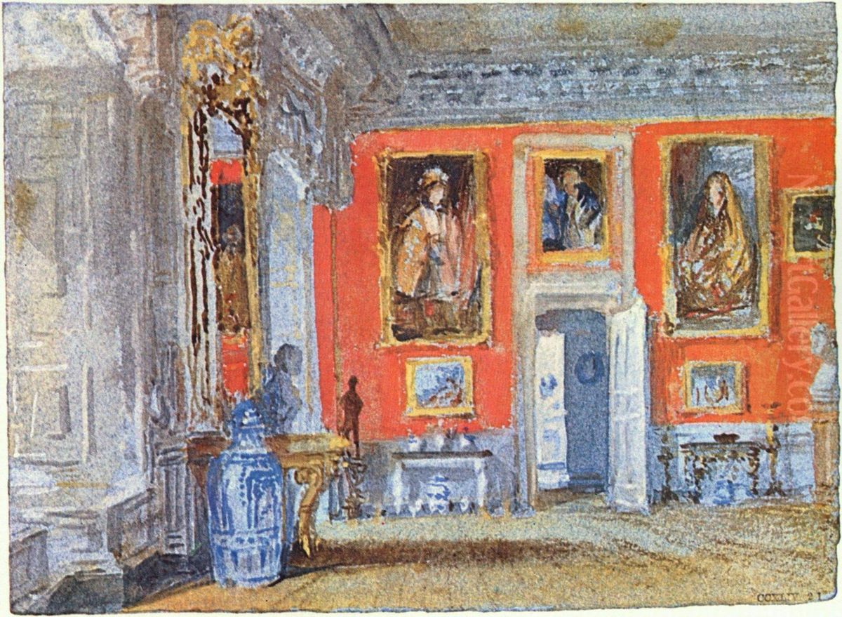 The Red Room in Petworth House, Sussex Oil Painting by J. M. W. Turner
