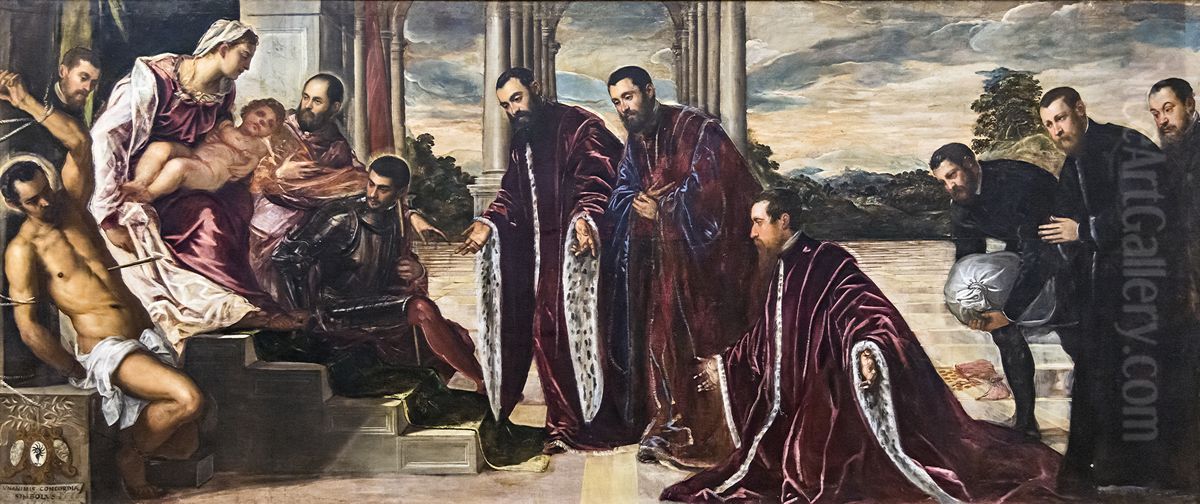 Madonna dei camerlenghiFrancais:Madonna dei camerlenghiItaliano:Madonna dei camerlenghi Oil Painting by Jacopo Tintoretto