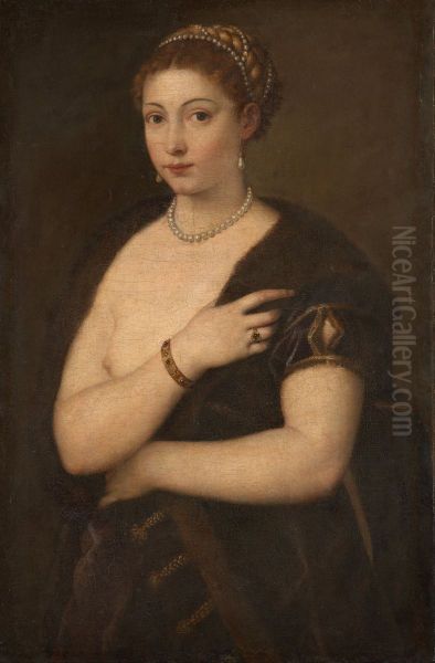 Girl in a Fur Oil Painting by Titian