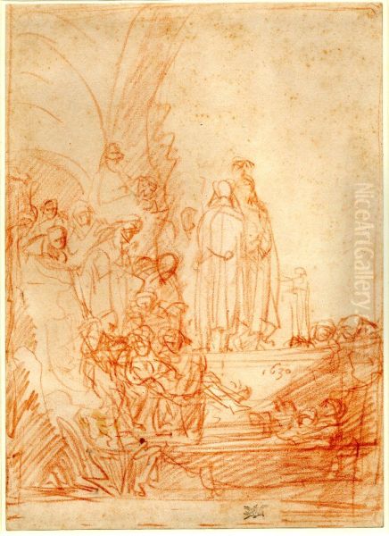 The Entombment of Christ (over the Raising of Lazarus) Oil Painting by Rembrandt