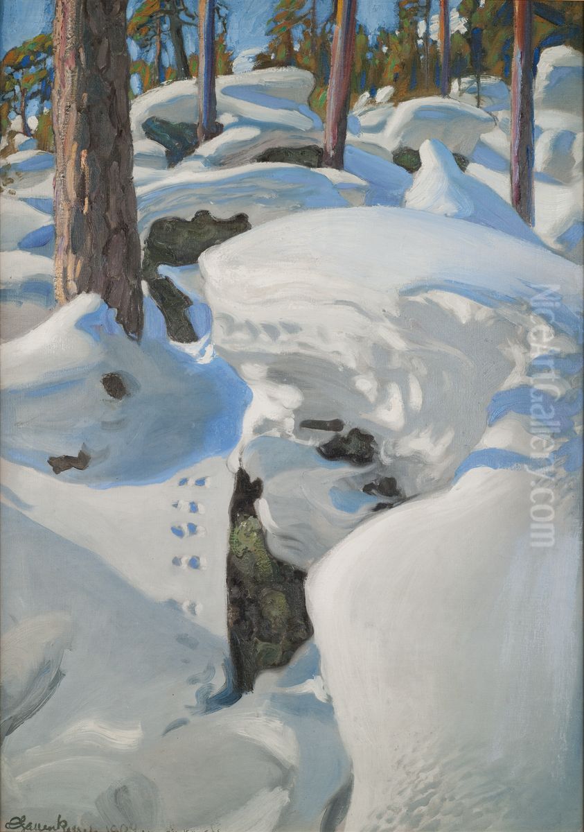 The Lair of the Lynx Oil Painting by Akseli Valdemar Gallen-Kallela
