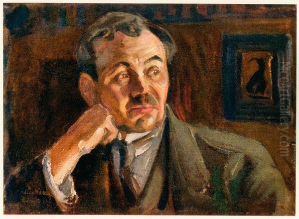 Portrait of Eino Leino Oil Painting by Akseli Valdemar Gallen-Kallela