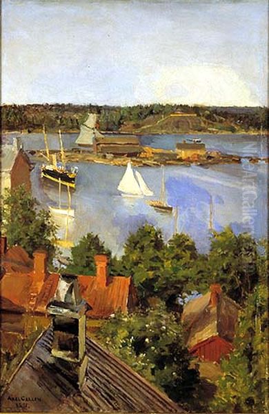 View from North Quay Oil Painting by Akseli Valdemar Gallen-Kallela