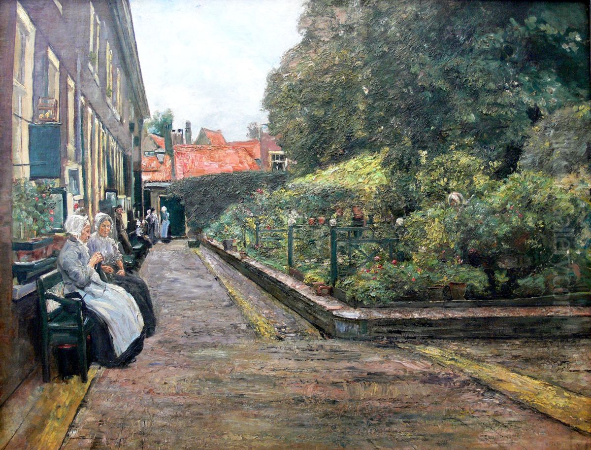 Stevenstift in Leiden (1. Fassung) Oil Painting by Max Liebermann