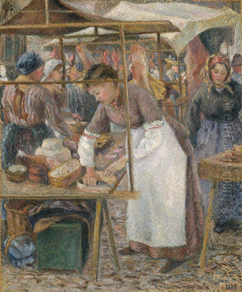 The Pork Butcher Oil Painting by Camille Pissarro