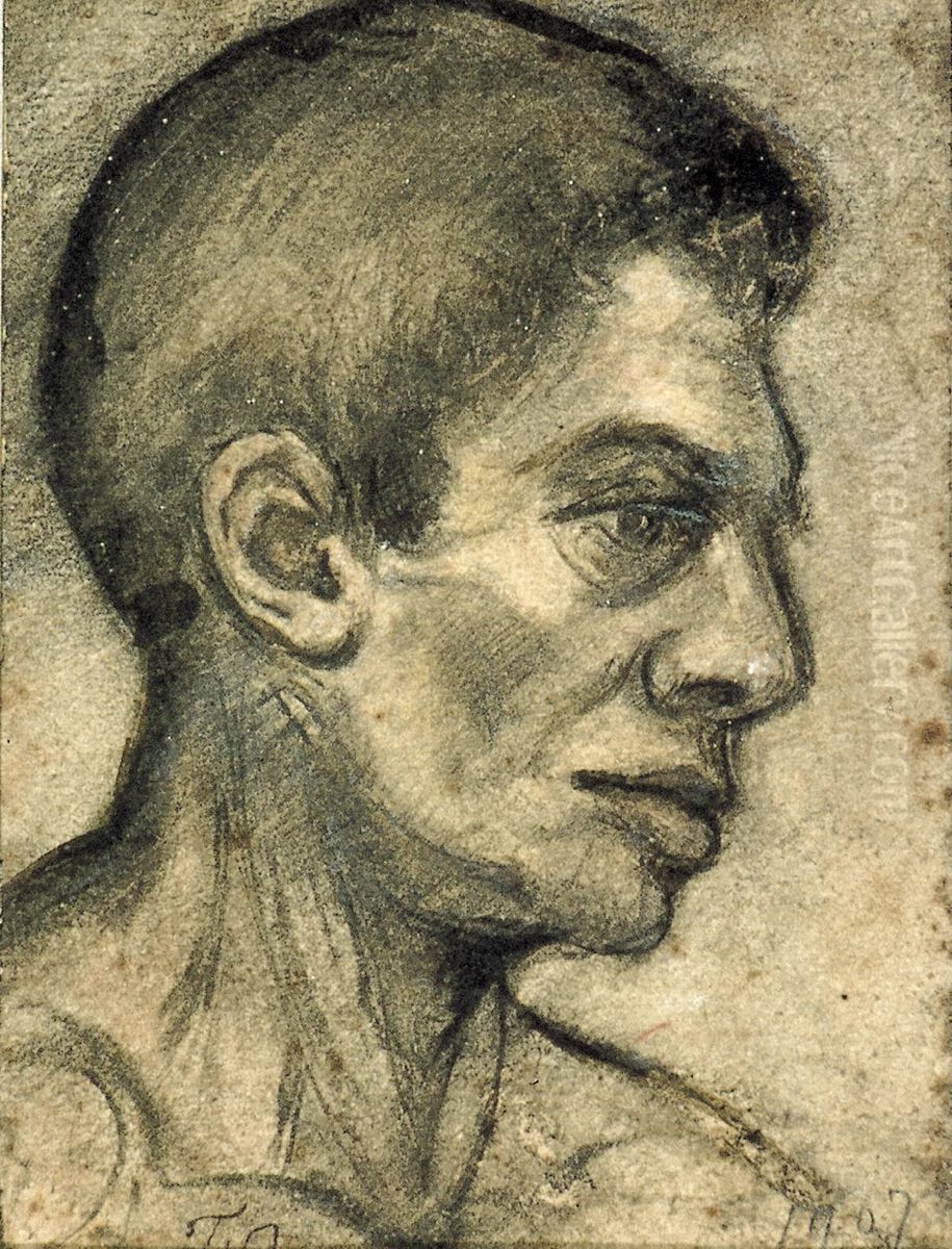 Worker Oil Painting by Theo van Doesburg