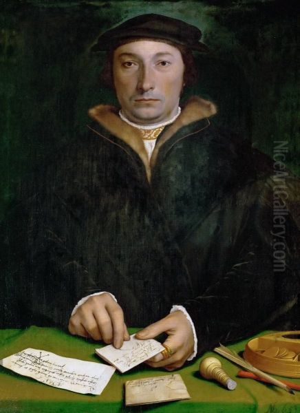 The Duisburg merchant Dirck Tybis Oil Painting by Hans Holbein the Younger