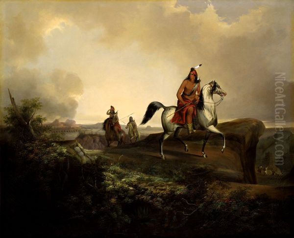 Black Knife, an Apache Warrior Oil Painting by John Mix Stanley
