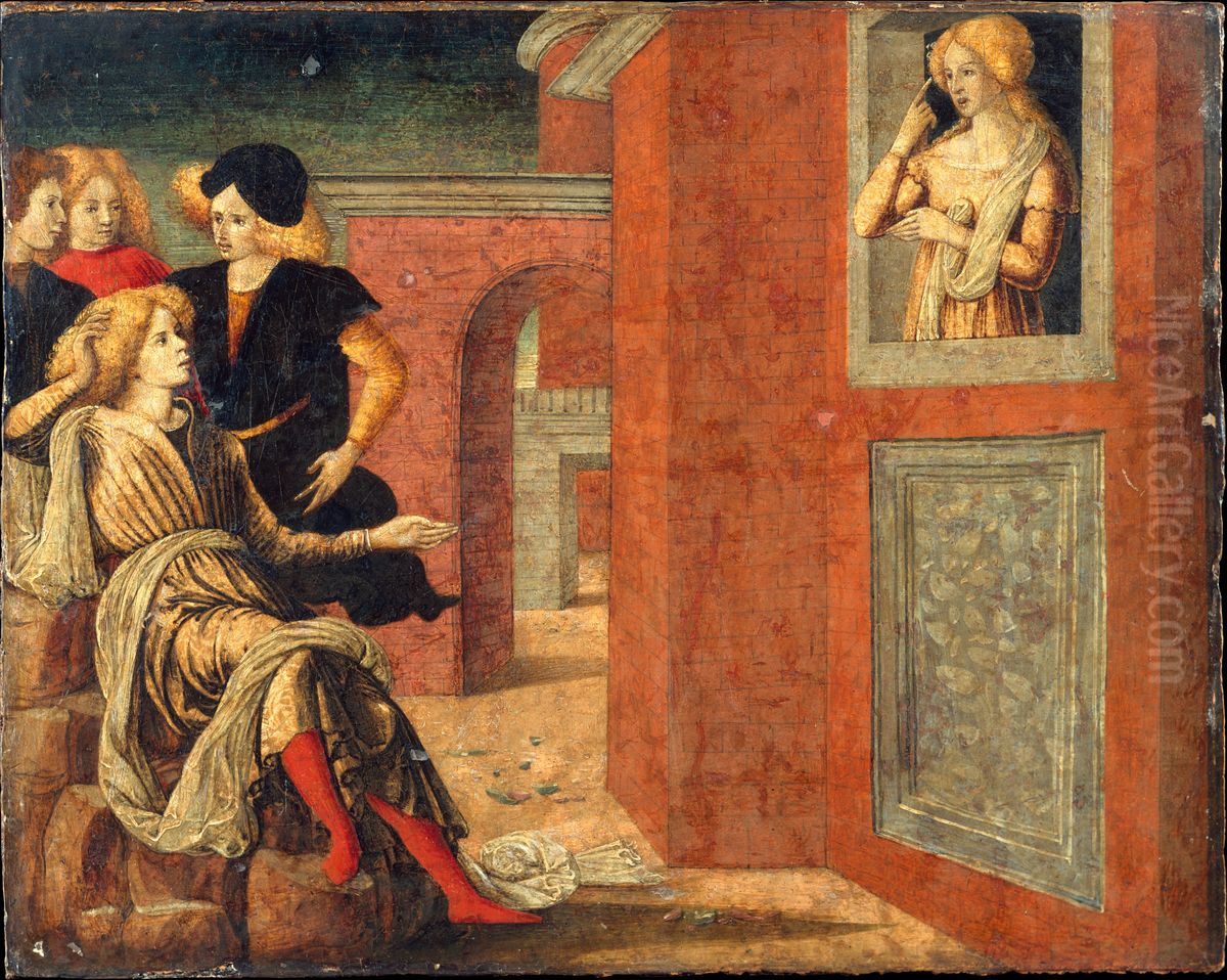 Scene from a Novella Oil Painting by Liberale Da Verona