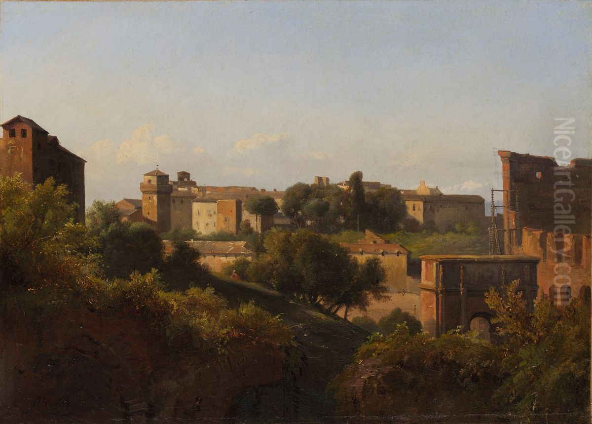 View of the Colosseum and the Arch of Constantine from the Palatine Oil Painting by Jean-Charles-Joseph Remond