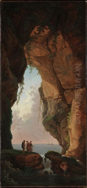The Mouth of a Cave Oil Painting by Hubert Robert
