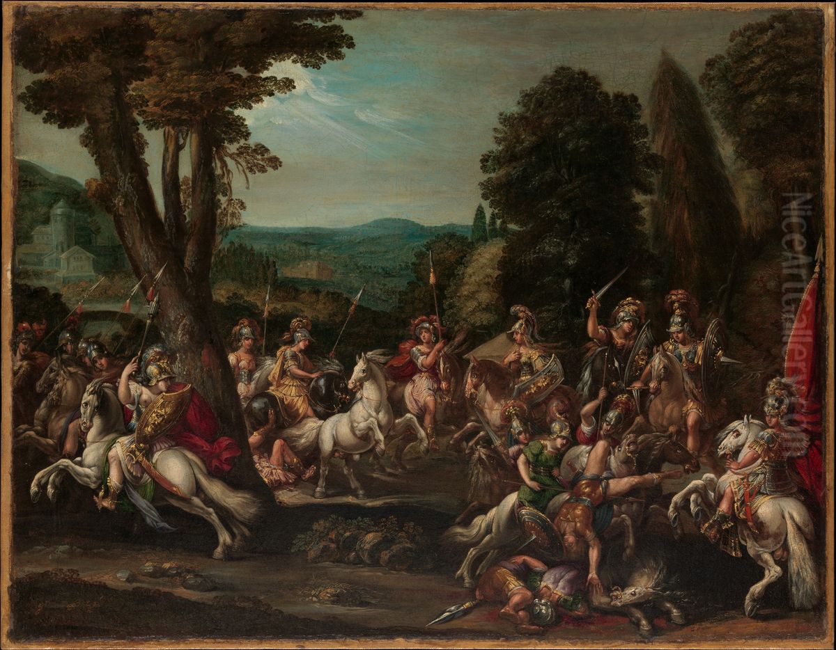 Triumph of the Amazons Oil Painting by Claude Deruet