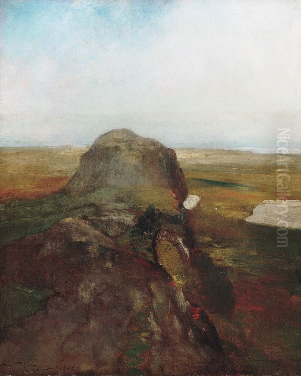 Autumn Study, View over Hanging Rock, Newport, R.I. Oil Painting by John La Farge