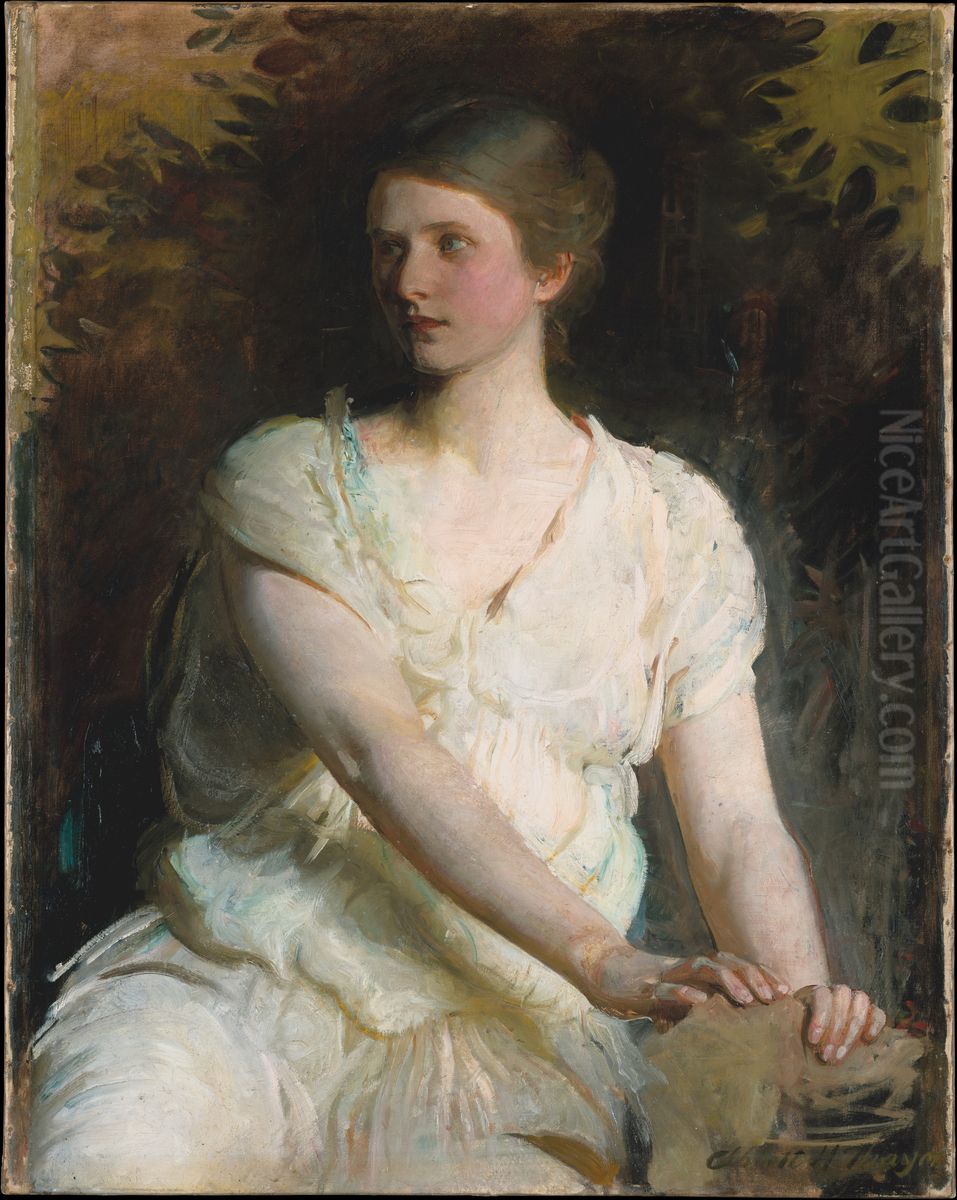 Young Woman Oil Painting by Abbott Handerson Thayer