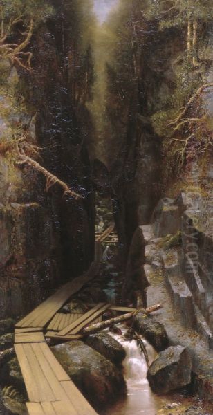The Boulder and the Flume Oil Painting by Ralph Albert Blakelock