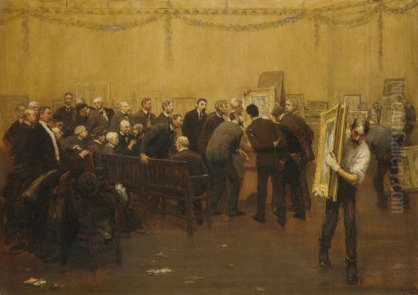 The National Academy Jury of 1907 Oil Painting by F. Luis Mora