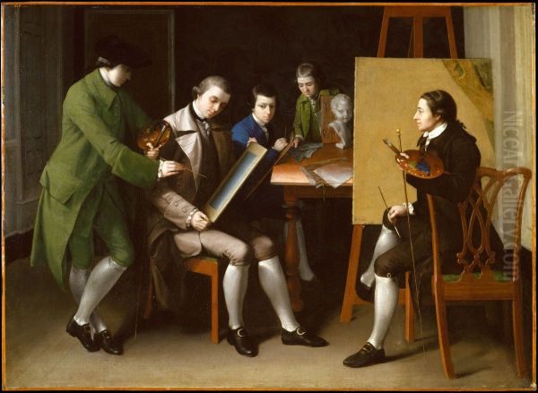 The American School Oil Painting by Matthew Pratt