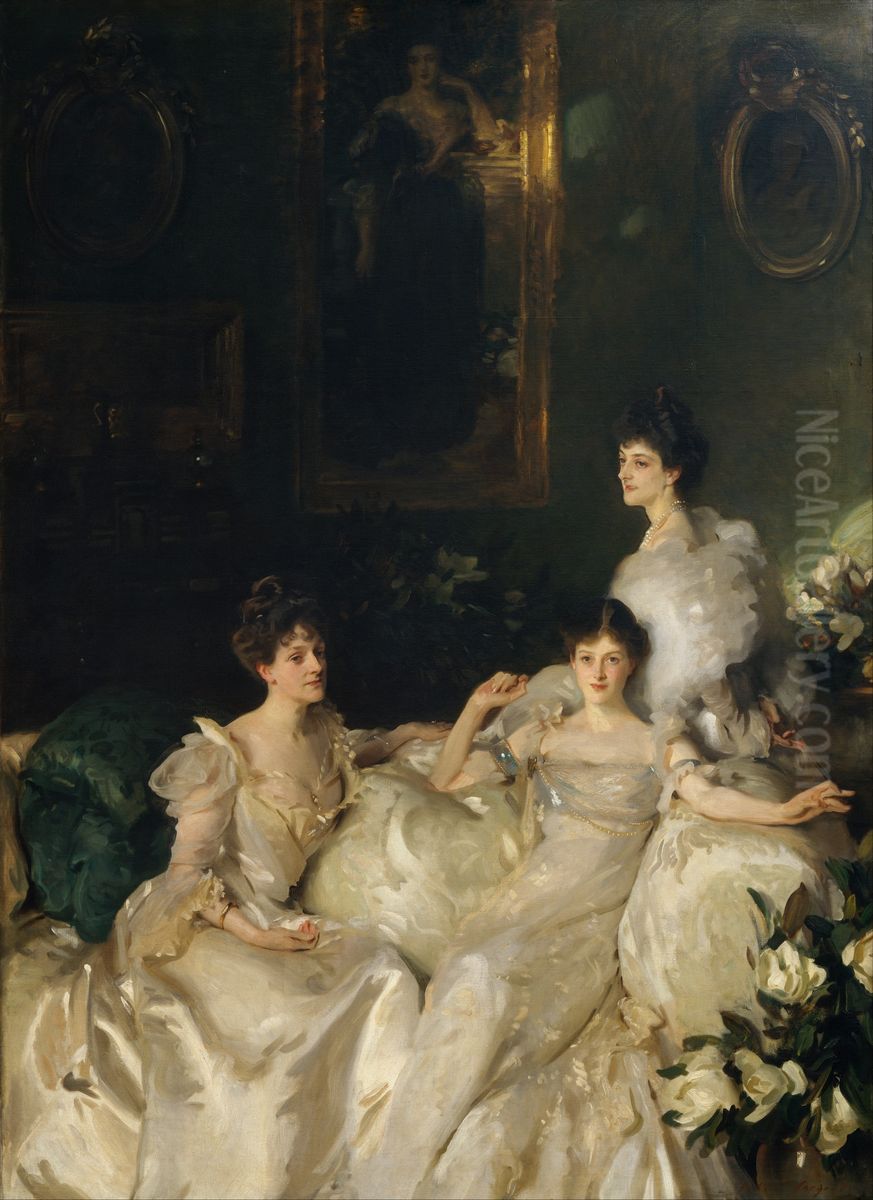 The Wyndham Sisters - Lady Elcho, Mrs. Adeane, and Mrs. Tennant Oil Painting by John Singer Sargent
