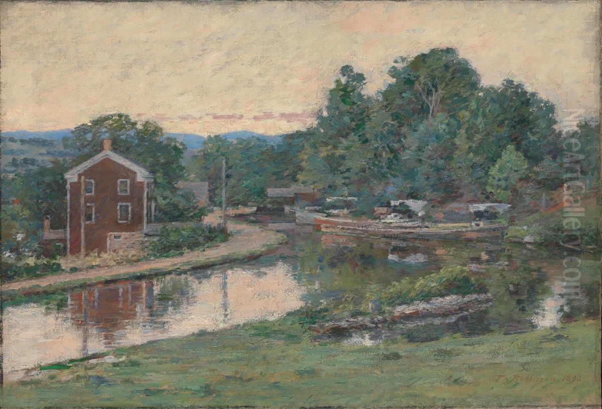 Evening at the Lock, Napanoch, New York Oil Painting by Theodore Robinson Evening at the Lock, Napanoch, New York Oil Painting by Theodore Robinson