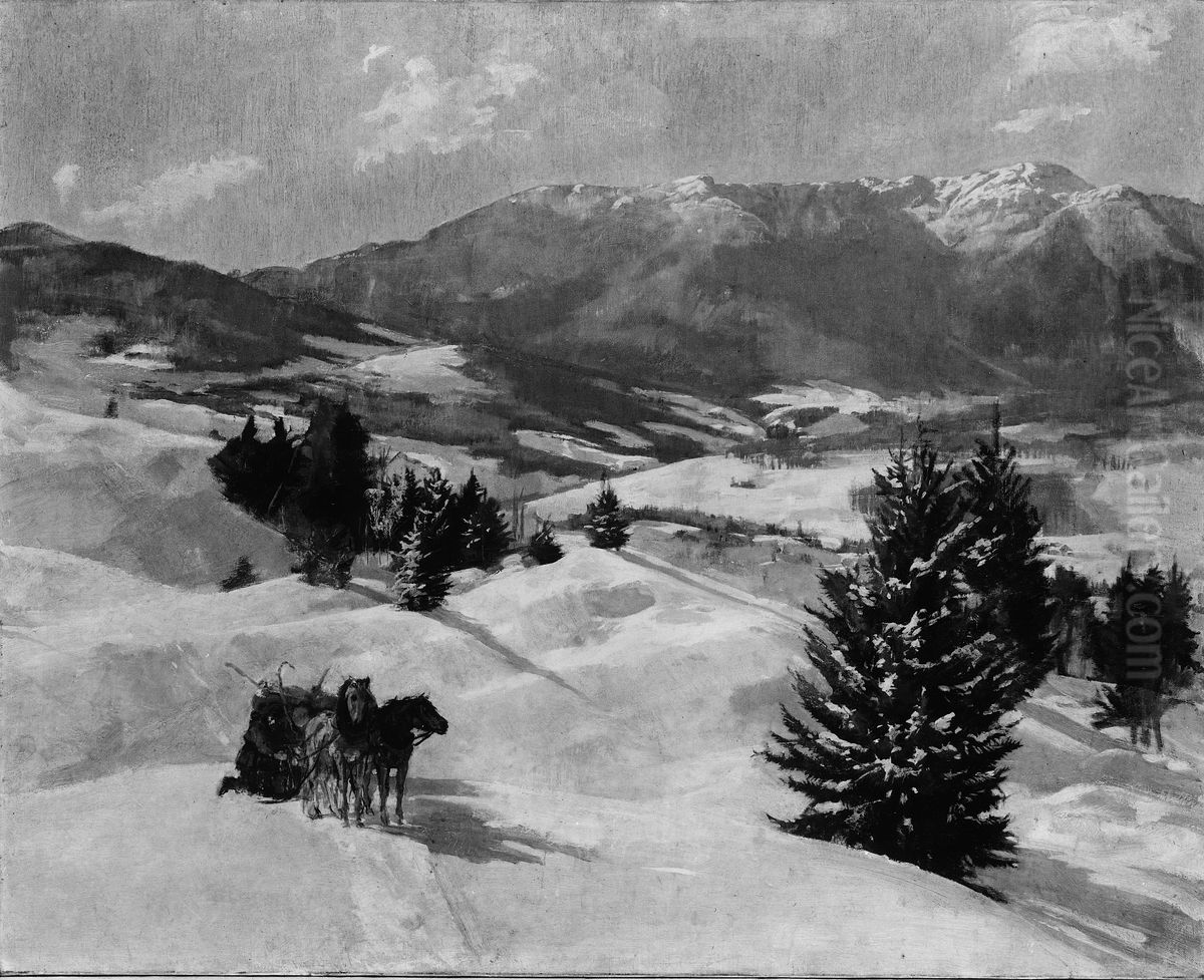 Mount Mansfield in Winter Oil Painting by Edward Martin Taber