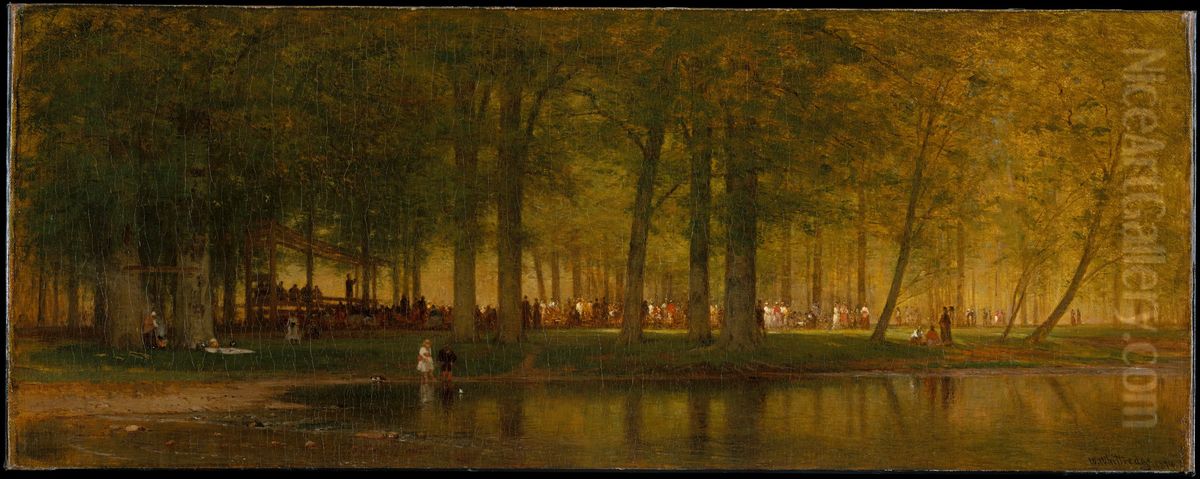 The Camp Meeting Oil Painting by Worthington Whittredge
