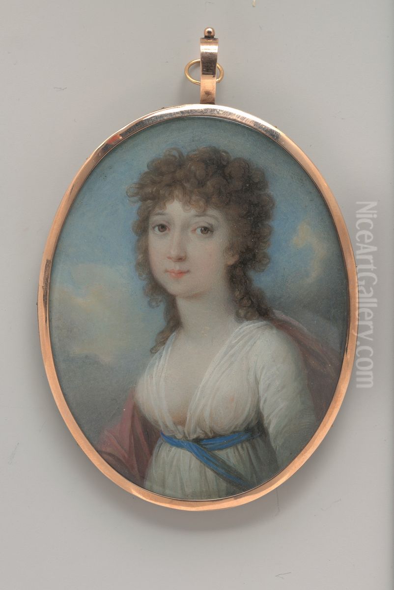 Portrait of a Lady Oil Painting by Adolf Ulrik Wertmuller