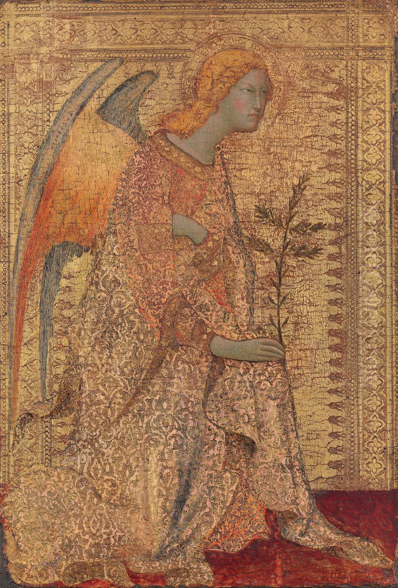 The Angel of The Annunciation Oil Painting by Simone Martini