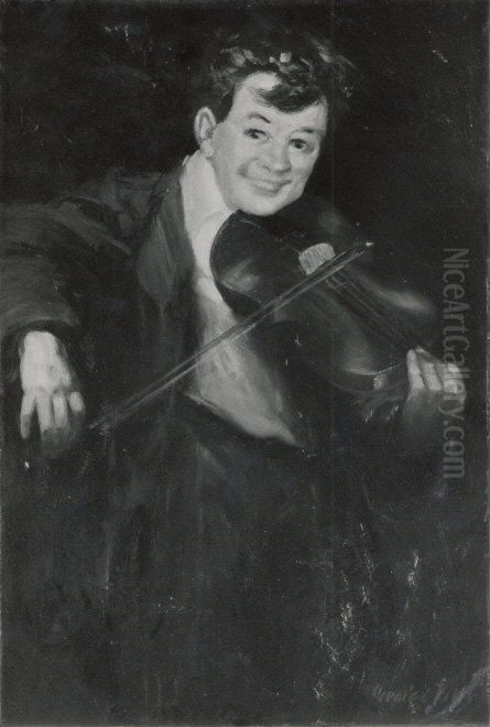 Boy with Violin Oil Painting by George Luks Boy with Violin Oil Painting by George Luks