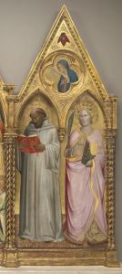 Saint Bernard and Saint Catherine of Alexandria with the Virgin of the Annunciation [right panel]