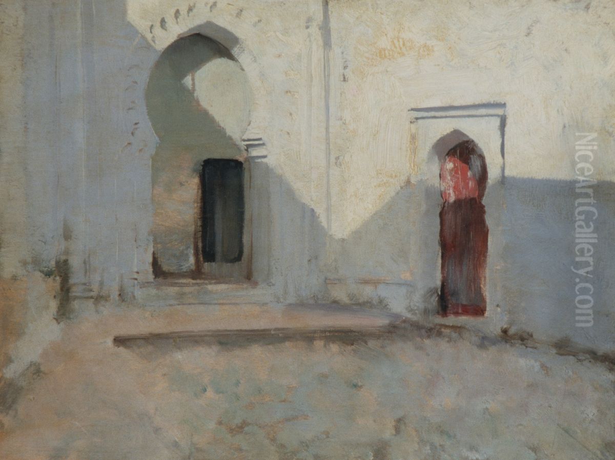 Courtyard, Tetuan, Morocco Oil Painting by John Singer Sargent