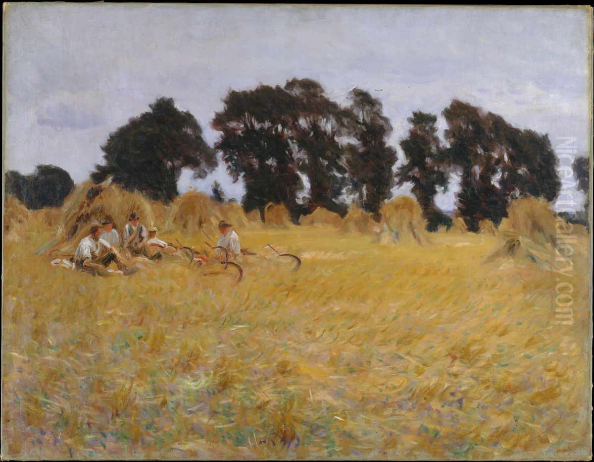 Reapers Resting in a Wheat Field Oil Painting by John Singer Sargent