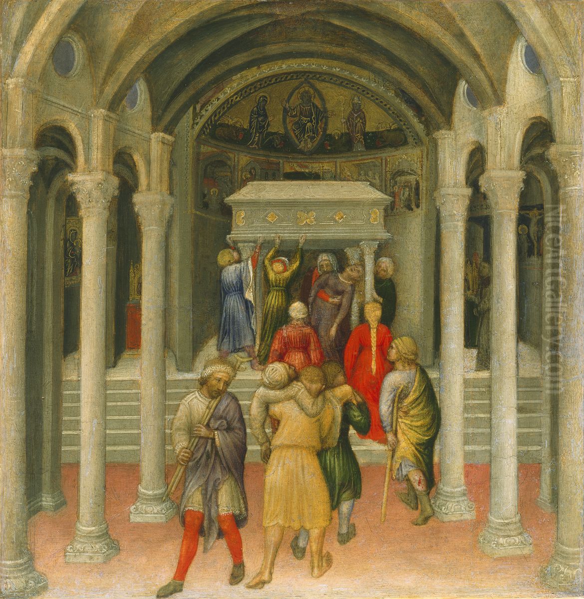 The Crippled and Sick Cured at the Tomb of Saint Nicholas Oil Painting by Gentile Da Fabriano