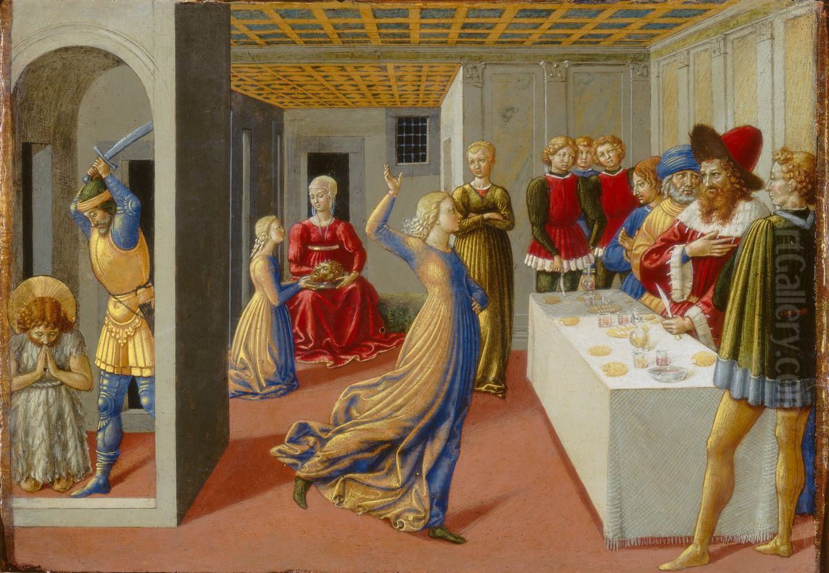 The Feast of Herod and the Beheading of Saint John the Baptist Oil Painting by Benozzo Gozzoli
