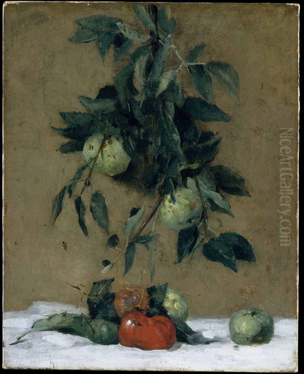 Fruit Oil Painting by J. Alden Weir