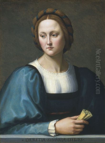Lucrezia Sommaria Oil Painting by Ridolfo del Ghirlandaio