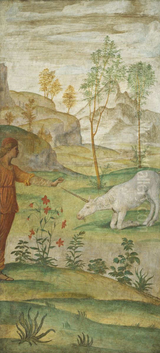 Procrie l'unicorno Oil Painting by Bernardino Luini