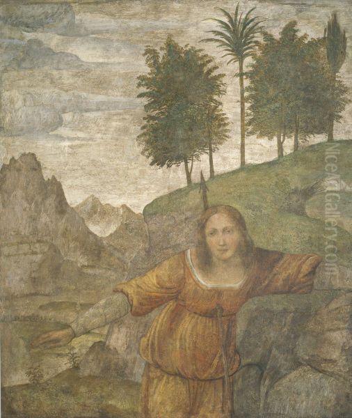 Procris Pierced by Cephalus' Javelin Oil Painting by Bernardino Luini