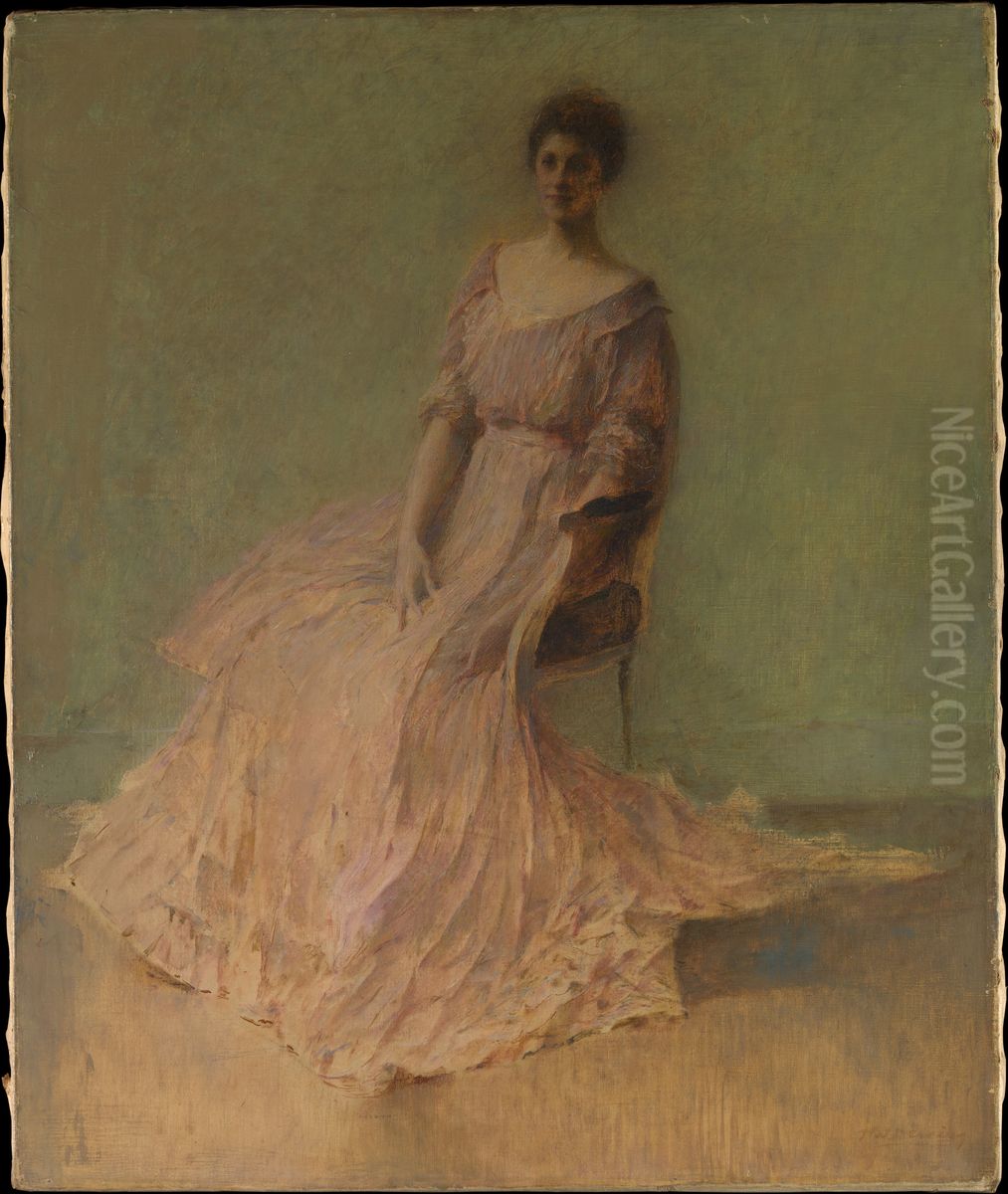Lilac Dress Oil Painting by Thomas Dewing