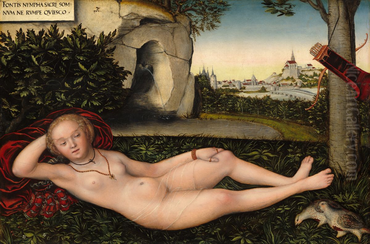 The Nymph of the spring Oil Painting by Lucas Cranach the Elder