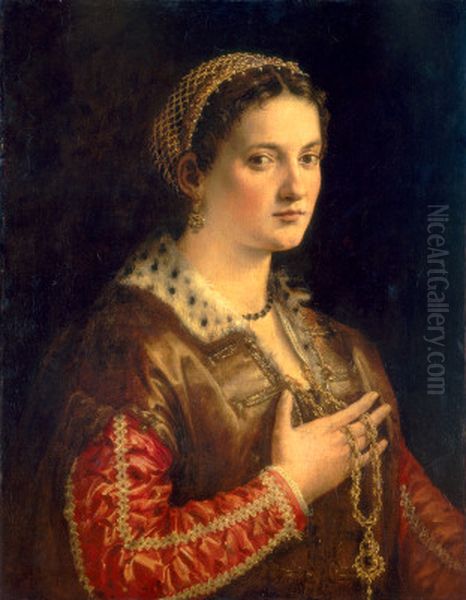 Portrait of a Lady Oil Painting by Francesco Salviati